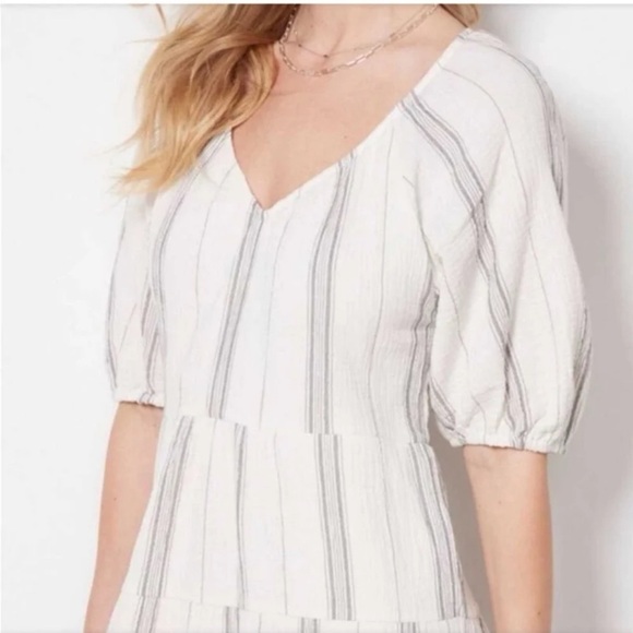 Evereve Alexia Tiered Cotton Mini Dress
size Large - Picture 2 of 12